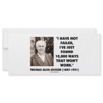 Thomas Edison Not Failed 10,000 Ways Won't Work rack cards by wordsunwords Thomas Edison Not Failed 10,000 Ways Won't Work rack cards