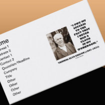 Thomas Edison Owe My Success Never Had A Clock Business Card Template