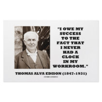 Thomas Edison Owe Success Never Had Clock Workroom Customized Stationery