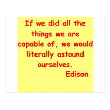 Thomas Edison quote Post Cards