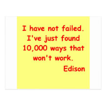 Thomas Edison quote Post Cards