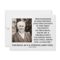 Thomas Edison Restlessness Discontent Progress invitations by wordsunwords Thomas Edison Restlessness Discontent Progress invitations