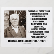 Thomas Edison resulta cita simple pura de la inven Tarjetas Publicitarias
