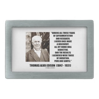 Thomas Edison Results Invention Pure Simple Quote Belt Buckles