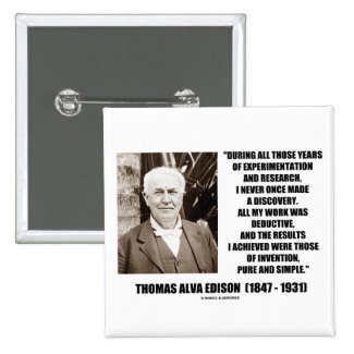 Thomas Edison Results Invention Pure Simple Quote Pins