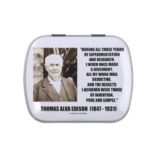 Thomas Edison Results Invention Pure Simple Quote Candy Tin