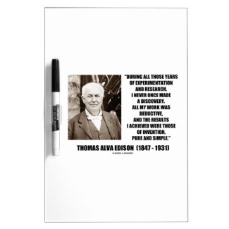 Thomas Edison Results Invention Pure Simple Quote Dry-Erase Board