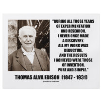 Thomas Edison Results Invention Pure Simple Quote flyers