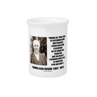 Thomas Edison Results Invention Pure Simple Quote Pitcher