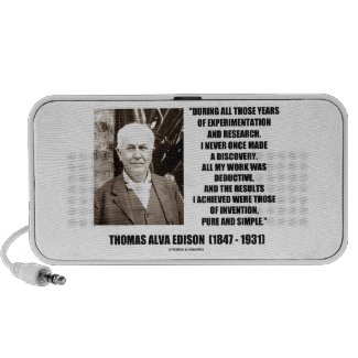 Thomas Edison Results Invention Pure Simple Quote iPod Speakers
