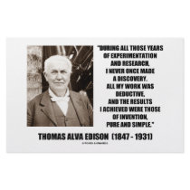 Thomas Edison Results Invention Pure Simple Quote stationery