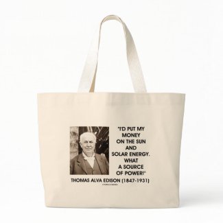 Thomas Edison Sun Solar Energy Source Of Power bag
