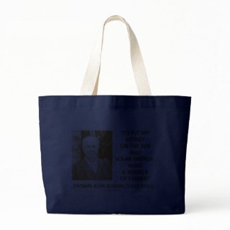 Thomas Edison Sun Solar Energy Source Of Power bag