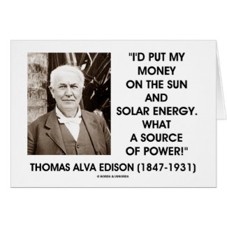Thomas Edison Sun Solar Energy Source Of Power card