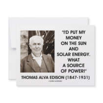 Thomas Edison Sun Solar Energy Source Of Power invitations