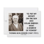 Thomas Edison Sun Solar Energy Source Of Power Custom Announcement