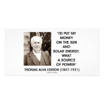 Thomas Edison Sun Solar Energy Source Of Power Custom Photo Card