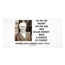 Thomas Edison Sun Solar Energy Source Of Power Custom Photo Card