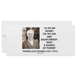 Thomas Edison Sun Solar Energy Source Of Power Rack Card