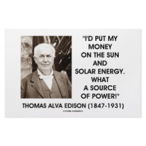 Thomas Edison Sun Solar Energy Source Of Power stationery