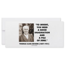 Thomas Edison To Invent Imagination Pile Of Junk rack cards by wordsunwords Thomas Edison To Invent Imagination Pile Of Junk rack cards