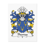 Thomas Family Crest Postcard