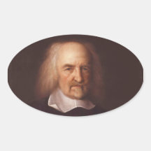 Thomas Hobbes of Malmesbury by John Michael Wright Oval Sticker