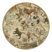 Thomas Hood Celestial Map, 1590 Round Stickers