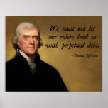 Thomas Jefferson Debt Quote Print