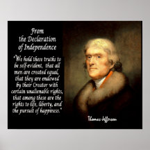 Thomas Jefferson & Declaration Of Independence Print