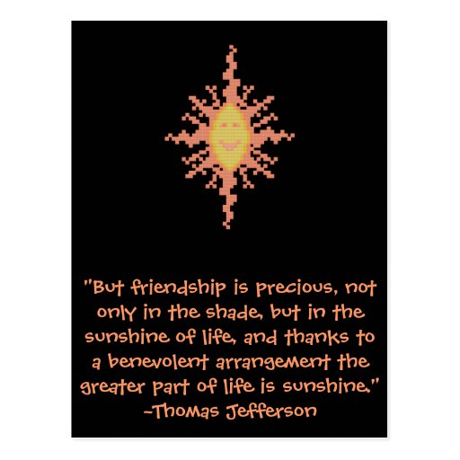 Thomas Jefferson Friendship Quote Postcard | Zazzle