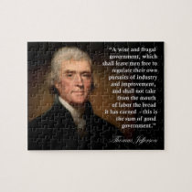 Thomas Jefferson Frugal Government Quote Puzzle puzzles