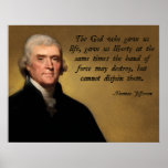 Thomas Jefferson God Quote Print