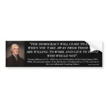 THOMAS JEFFERSON QUOTE BUMPER STICKERS