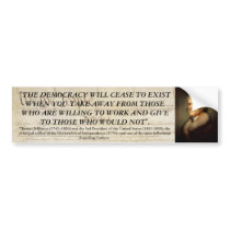 THOMAS JEFFERSON QUOTE BUMPER STICKER