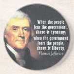 Thomas Jefferson Quote on Liberty Beverage Coasters