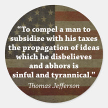 Thomas Jefferson Quote Round Sticker