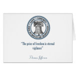 Thomas Jefferson Quote (Vigilance) Card