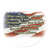 Thomas Jefferson Spirit of Resistance Round Stickers