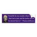 Thomas Jefferson Trembles Bumper Sticker bumper stickers