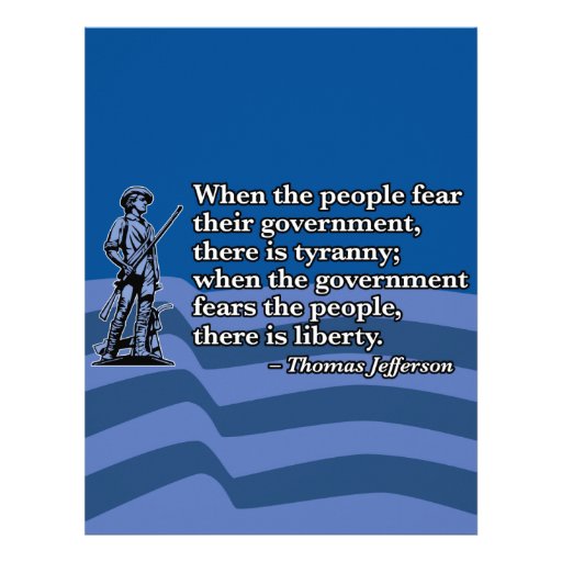 Thomas Jefferson, When people fear Government v2 Letterhead Zazzle