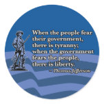 Thomas Jefferson, When people fear Government v2 stickers