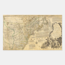 Thomas Jefferys' 1776 American Atlas Map Rectangle Stickers