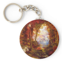 Thomas Moran - Under the Trees Keychain
