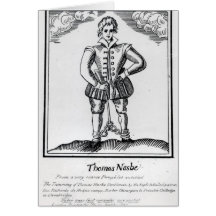 Thomas Nashe , from a pamphlet, pub. in 1597 Greeting Cards