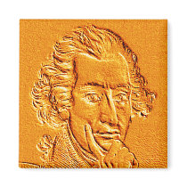 Thomas Paine portrait in gold magnets