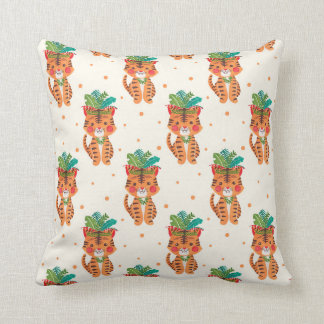 Thomas the Tiger Pattern Pillow Thomas the Tiger Illustration Printed on Merchandise Illustration by Haidi Shabrina