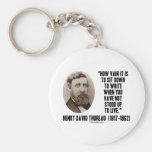 Thoreau How Vain Sit Down To Write Not Stood Up Keychain