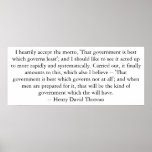 Thoreau on Government Poster