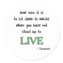 Thoreau on Writing Round Stickers